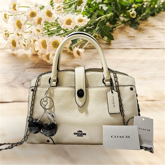 Coach soho shoulder bag  Cream Leather Handbag Crossbody purse - Picture 3 of 17